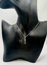 Load image into Gallery viewer, Delicate drop tear pendant in silver with CZ