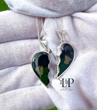 Load image into Gallery viewer, Two part split heart silver pendant