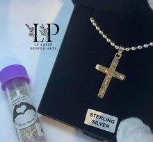 Load image into Gallery viewer, 3D cross pendant with ball chain mens/unisex