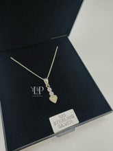 Load image into Gallery viewer, Delicate drop heart in silver with CZ