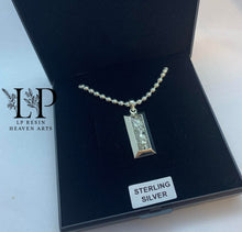 Load image into Gallery viewer, Bar pendant with ball chain mens/unisex in silver