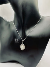 Load image into Gallery viewer, Princess marquise pendant in silver with CZ