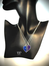 Load image into Gallery viewer, Two part split heart silver pendant