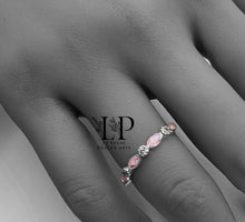 Load image into Gallery viewer, Maya marquise half band in silver with CZ