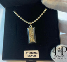 Load image into Gallery viewer, Bar pendant with ball chain mens/unisex in silver