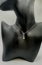 Load image into Gallery viewer, Delicate drop heart in silver with CZ