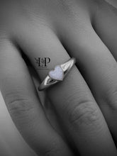 Load image into Gallery viewer, Heart ring with wide band in silver