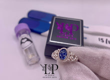 Load image into Gallery viewer, Ruby filagree vintage ring in silver