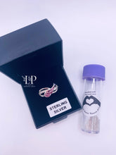 Load image into Gallery viewer, Angel wing ring with CZ in silver