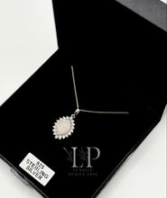 Load image into Gallery viewer, Princess marquise pendant in silver with CZ