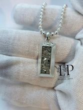 Load image into Gallery viewer, Bar pendant with ball chain mens/unisex in silver