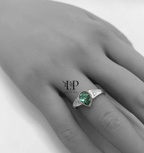 Load image into Gallery viewer, Lucy teardrop ring with CZ in silver