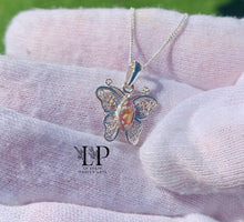 Load image into Gallery viewer, Delicate filigree butterfly in sterling silver
