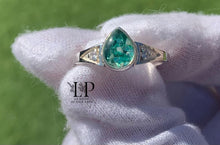 Load image into Gallery viewer, Lucy teardrop ring with CZ in silver