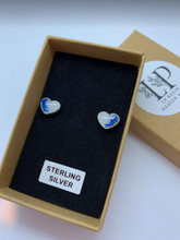 Load image into Gallery viewer, Heart silver stud earrings