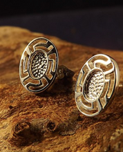 Load image into Gallery viewer, DISCOUNTED ITEM- Greek style stud 6x4 silver earrings