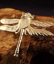 Load image into Gallery viewer, Dragonfly brooch silver
