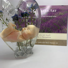 Load image into Gallery viewer, 13 weeks plus fully developed womb baby with forget me not flowers