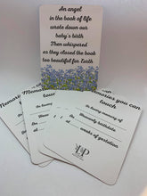 Load image into Gallery viewer, 4-5 and 6-7 weeks gestational womb babies with forget me not flowers