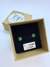 Load image into Gallery viewer, Round stud silver earrings