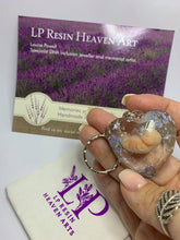 Load image into Gallery viewer, 8-9 weeks womb baby keyring with forget me not flowers