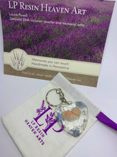 Load image into Gallery viewer, 8-9 weeks womb baby keyring with forget me not flowers