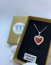 Load image into Gallery viewer, Diamanté heart pendant in silver