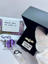 Load image into Gallery viewer, Angel wings ring in silver (now with a heart middle shape)