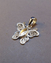 Load image into Gallery viewer, Delicate filigree butterfly in sterling silver