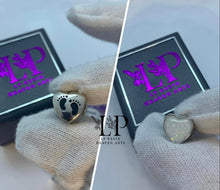 Load image into Gallery viewer, Baby feet heart charm