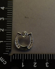 Load image into Gallery viewer, DISCOUNTED ITEM- Silver horse shoe pendant with CZ
