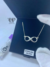 Load image into Gallery viewer, The infinity pendant with fixed adjustable chain silver
