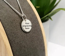 Load image into Gallery viewer, Engraving round disc pendant in silver

