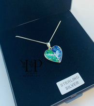 Load image into Gallery viewer, Split heart pendant silver
