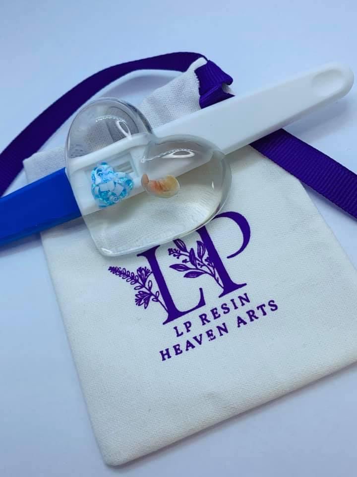 Customer made preserved pregnancy test and clay baby mini heart