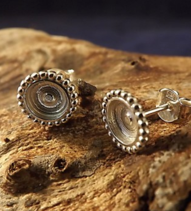 DISCOUNTED ITEM- Bubble silver stud 6mm earrings