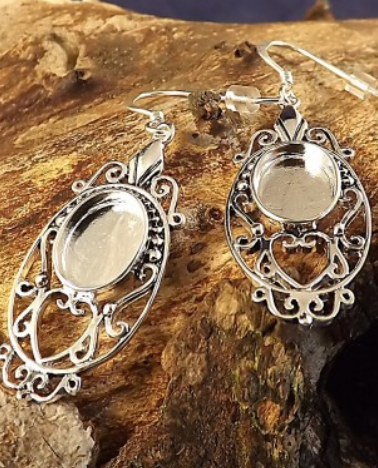 DISCOUNTED ITEM- Antique finished drop earring silver