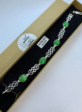 Load image into Gallery viewer, Celtic bracelet four stones silver
