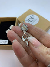 Load image into Gallery viewer, Mother and Child pendant silver, caged inclusion
