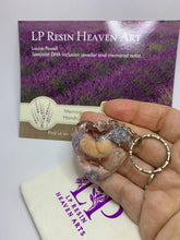 Load image into Gallery viewer, 8-9 weeks womb baby keyring with forget me not flowers
