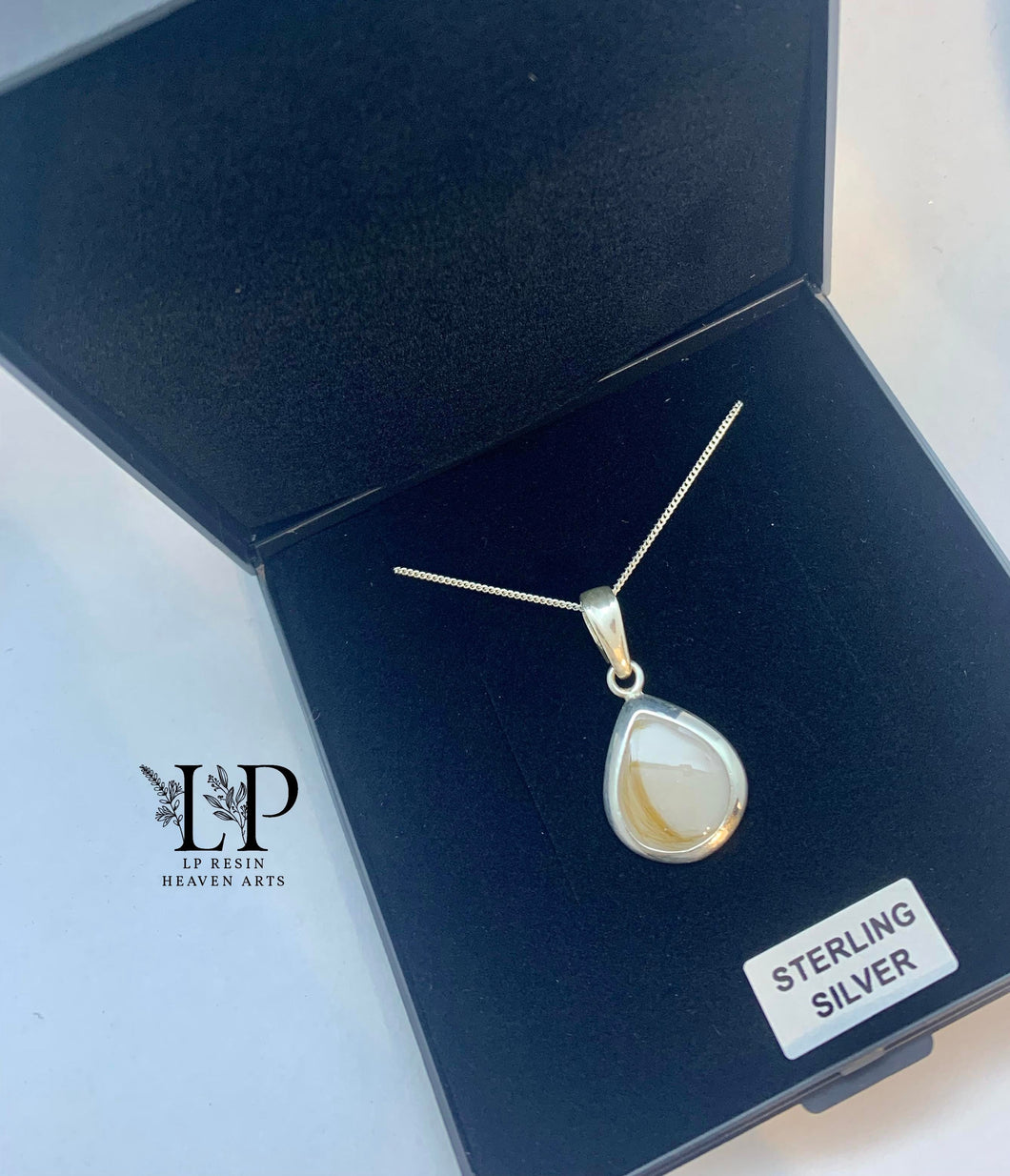 Pear drop solid silver pendant