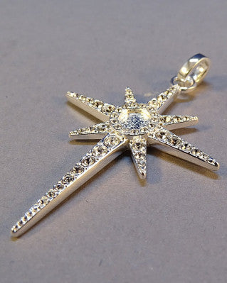 DISCOUNTED ITEM- Silver star pendant with cz